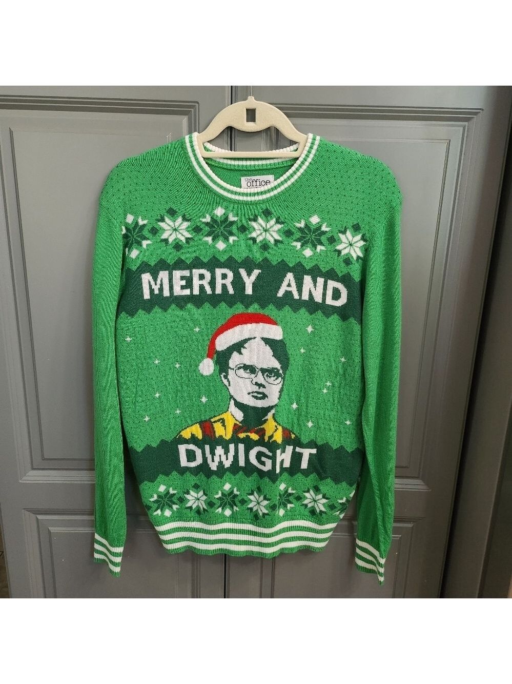 Green Merry and Dwight Sweater The Office Mens Small